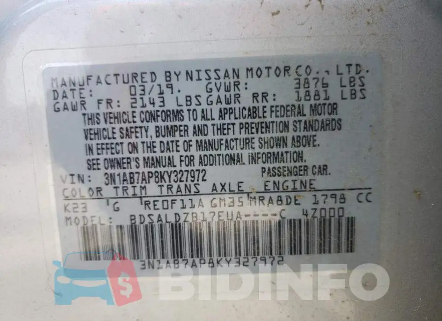 3N1AB7AP8KY327972 Photo# 10