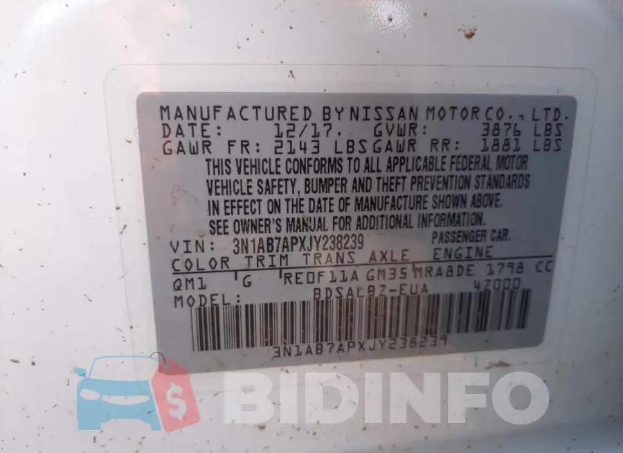 3N1AB7APXJY238239 Photo# 10