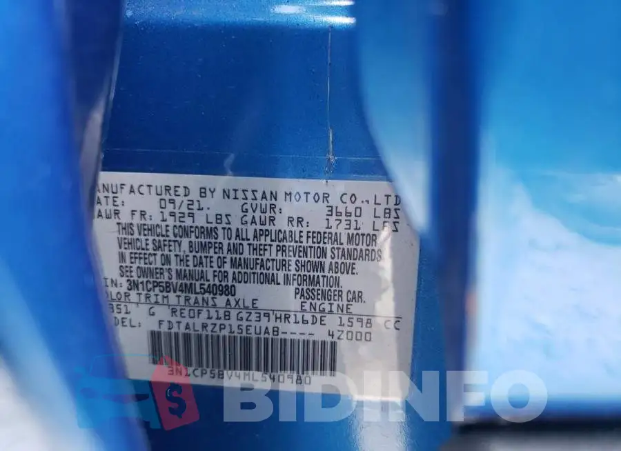 3N1CP5BV4ML540980 Photo# 10
