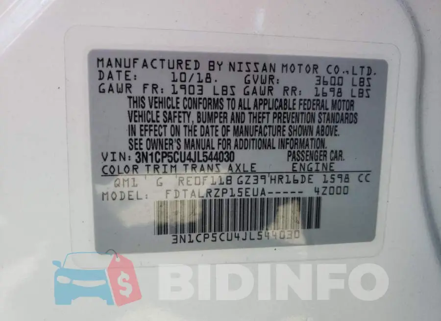 3N1CP5CU4JL544030 Photo# 10