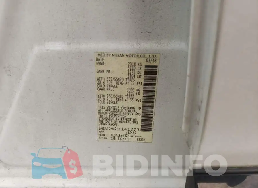 5N1AZ2MG7JN141273 Photo# 10