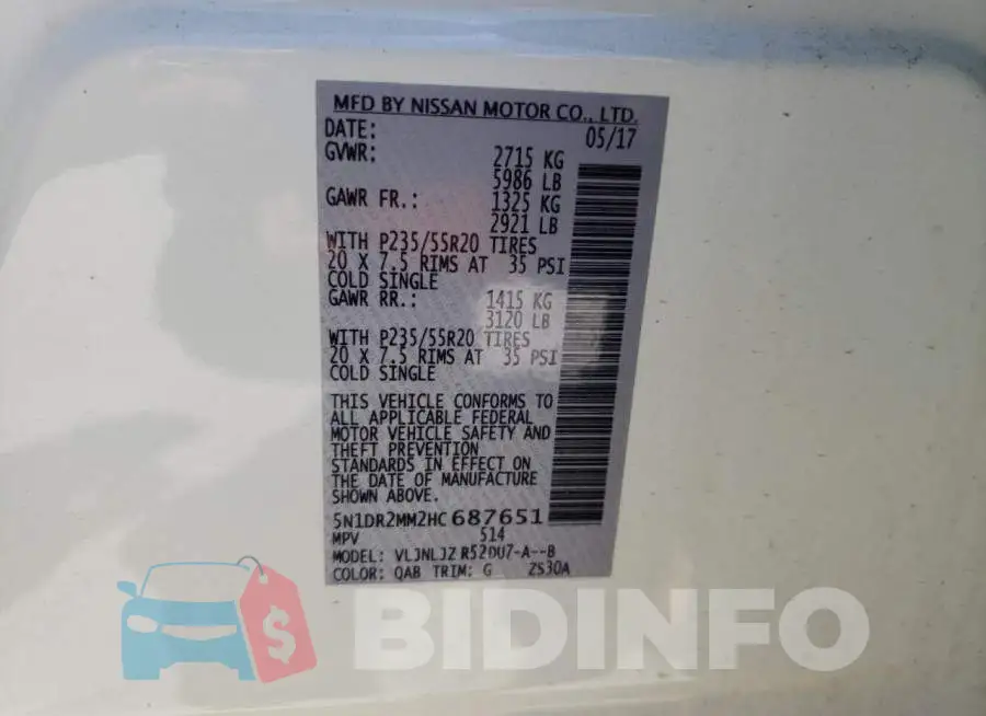 5N1DR2MM2HC687651 Photo# 10
