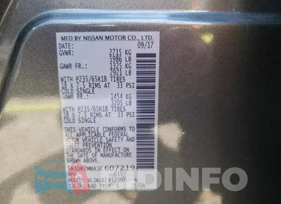 5N1DR2MNXJC607219 Photo# 10