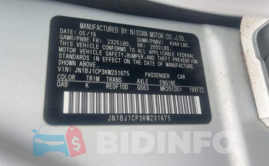 JN1BJ1CP3KW231675 Photo# 10