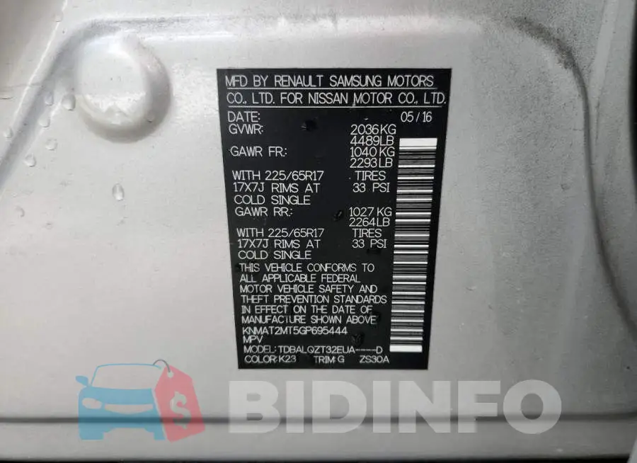 KNMAT2MT5GP695444 Photo# 10