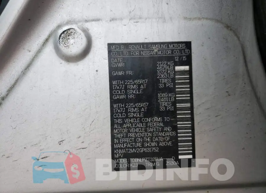 KNMAT2MV2GP631752 Photo# 10