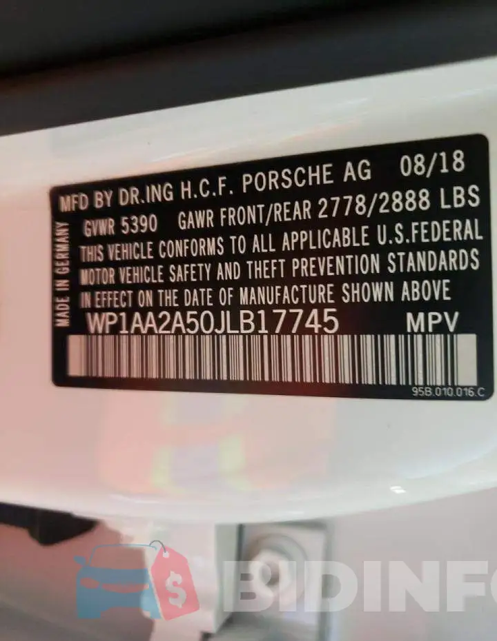 WP1AA2A50JLB17745 Photo# 10