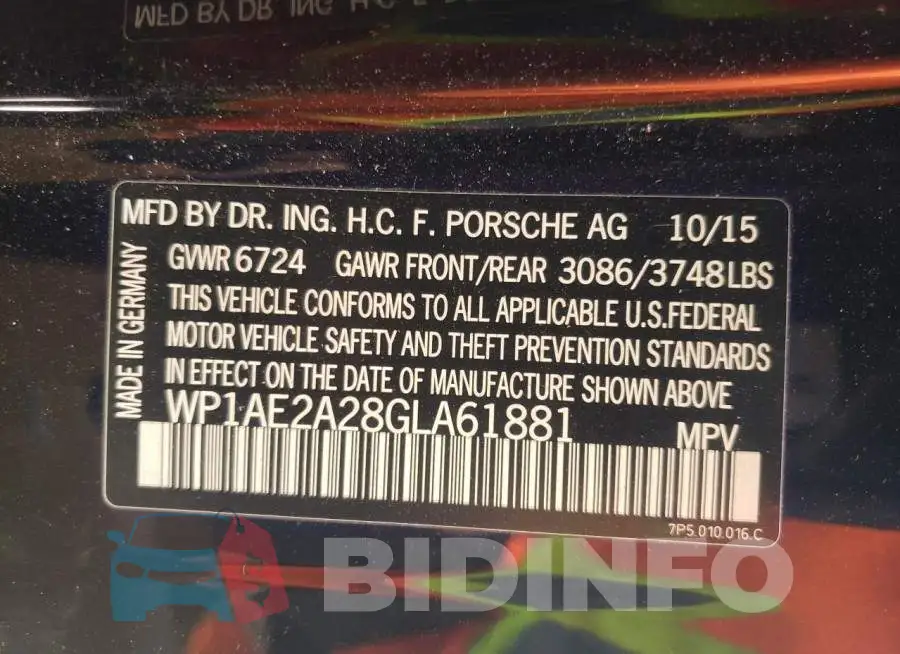 WP1AE2A28GLA61881 Photo# 10