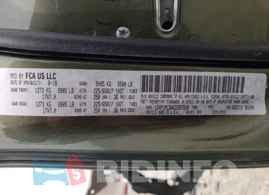 1C4PJMLB0KD287920 Photo# 10