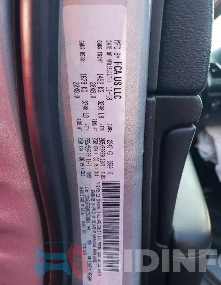 1C4RJFAG0KC578801 Photo# 10