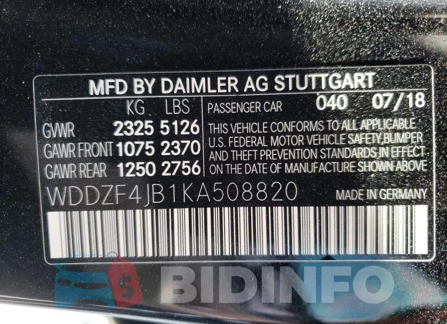 WDDZF4JB1KA508820 Photo# 10