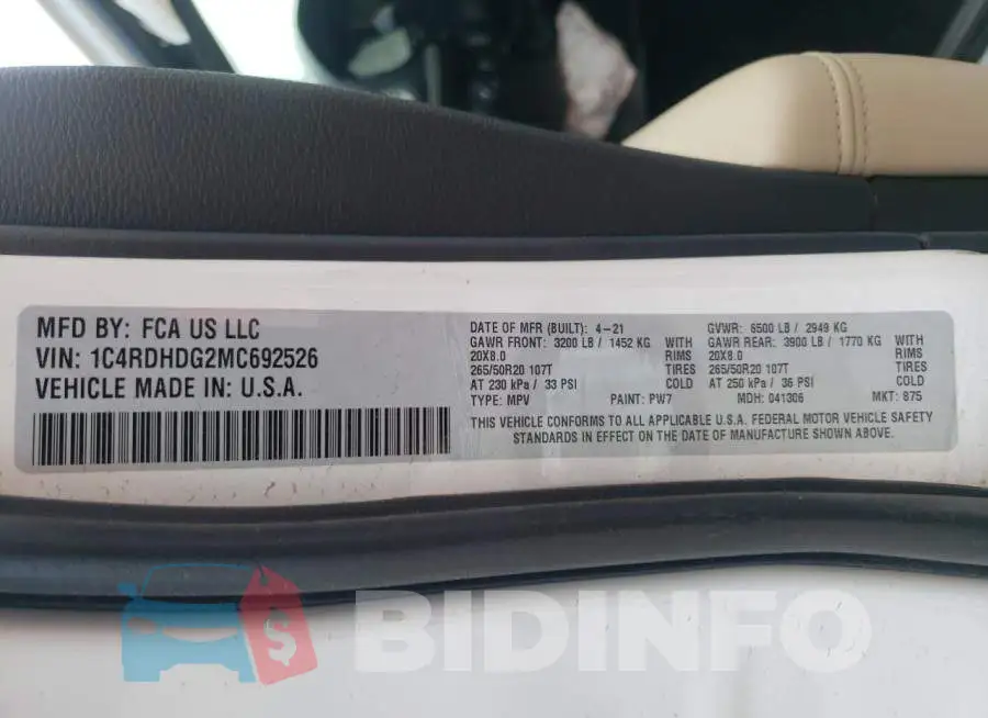 1C4RDHDG2MC692526 Photo# 10