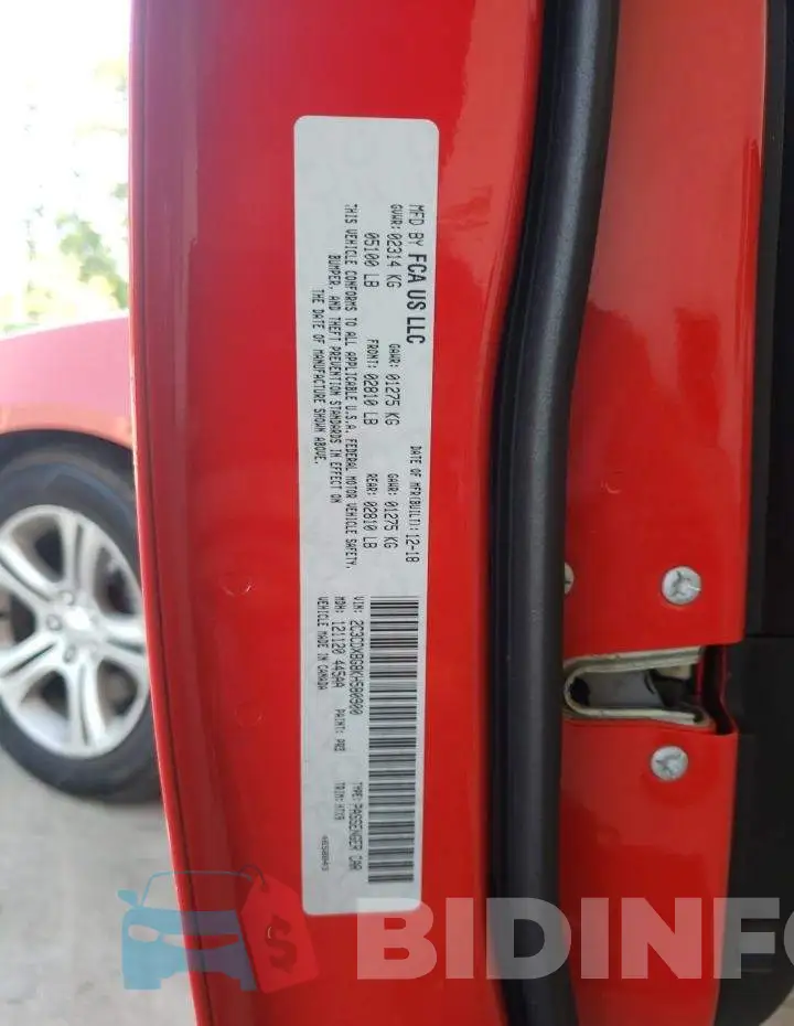 2C3CDXBG8KH580900 Photo# 10