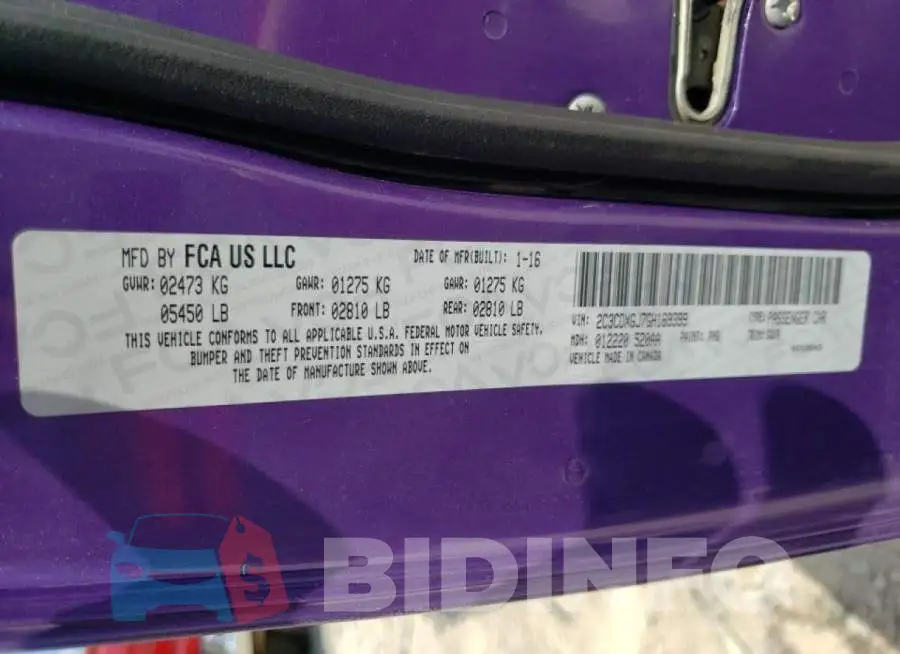 2C3CDXGJ7GH169399 Photo# 10