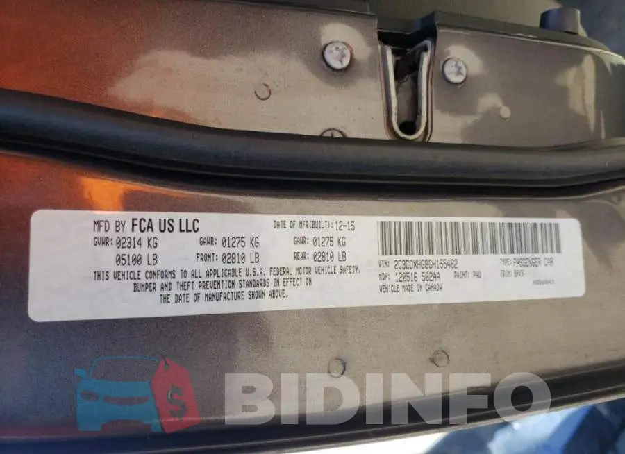 2C3CDXHG8GH155482 Photo# 10