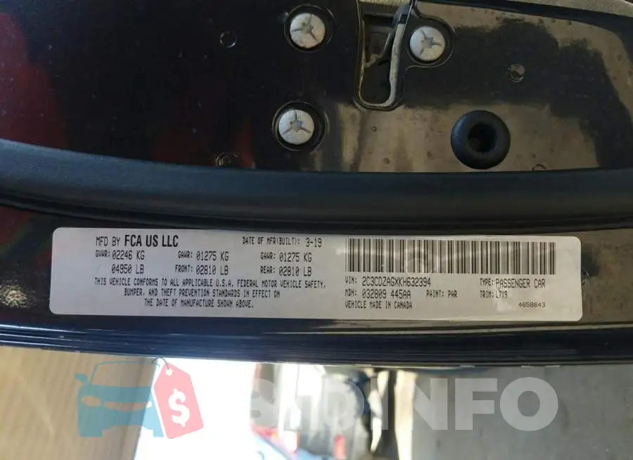 2C3CDZAGXKH632394 Photo# 10