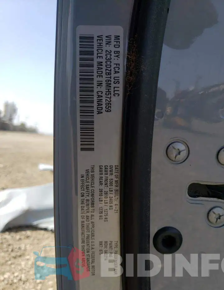 2C3CDZBT6MH572659 Photo# 10