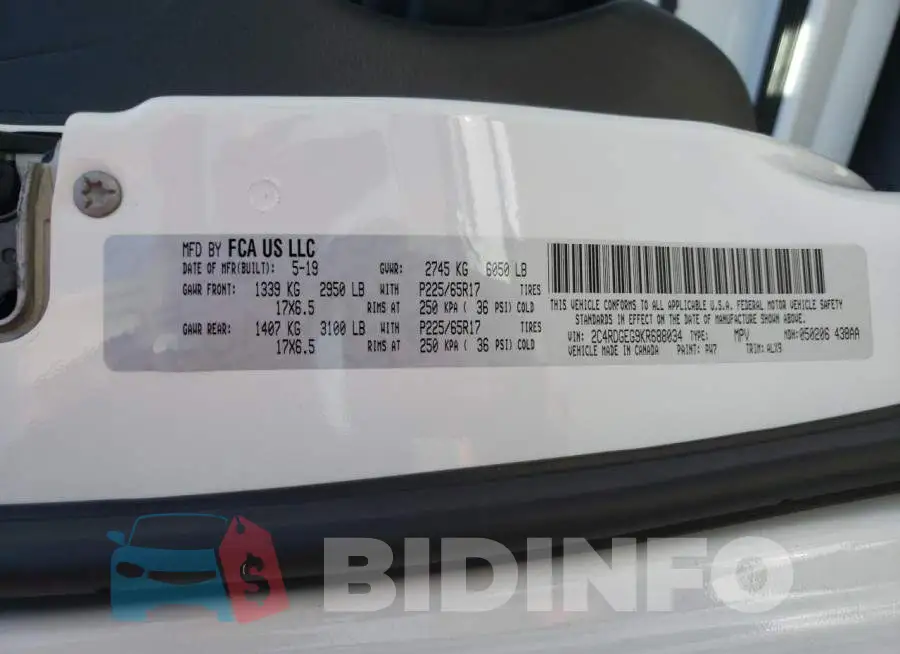 2C4RDGEG9KR688034 Photo# 10