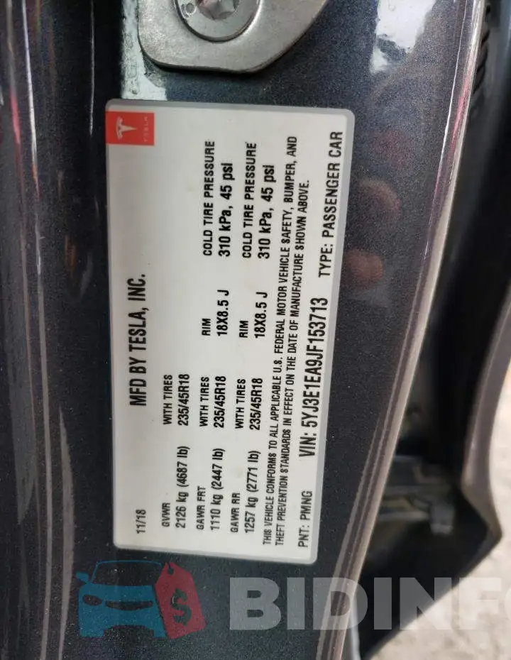 5YJ3E1EA9JF153713 Photo# 10