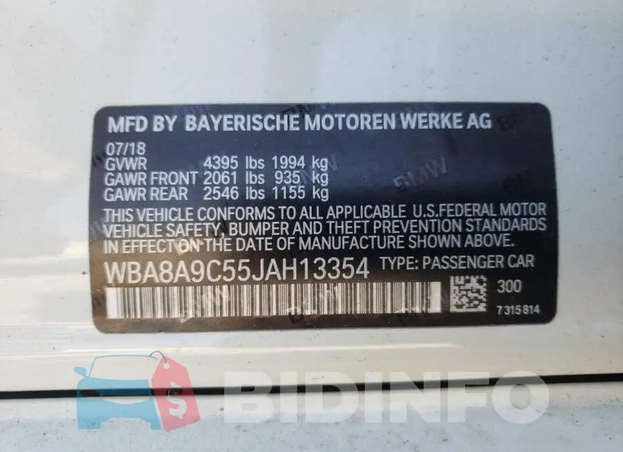 WBA8A9C55JAH13354 Photo# 10