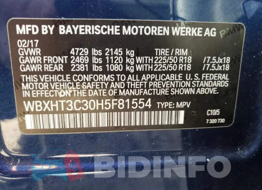 WBXHT3C30H5F81554 Photo# 10
