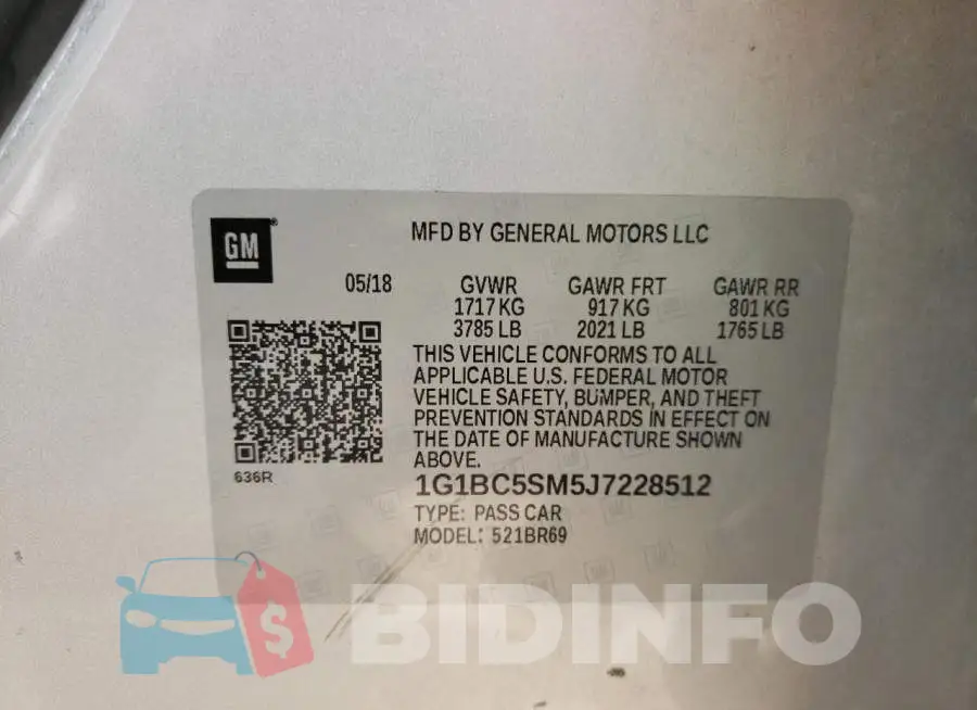 1G1BC5SM5J7228512 Photo# 10