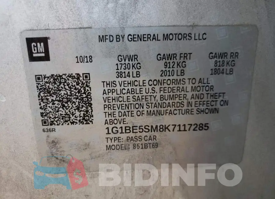 1G1BE5SM8K7117285 Photo# 10