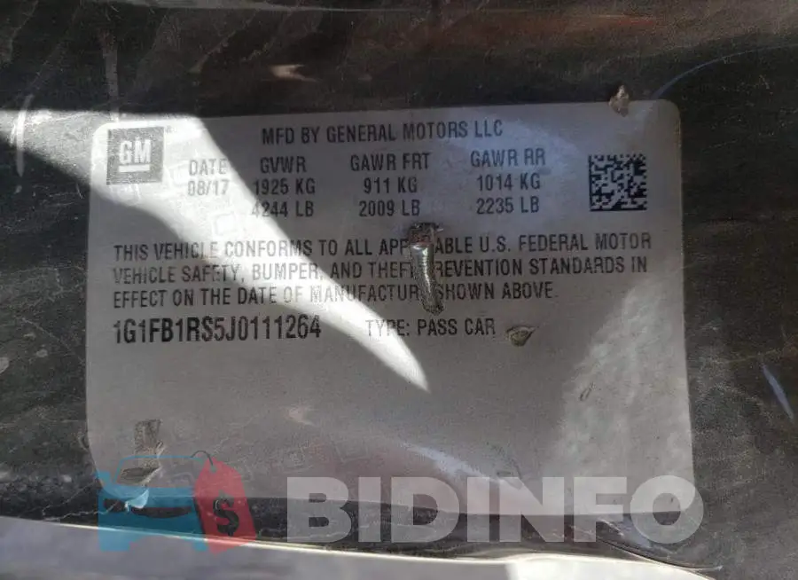 1G1FB1RS5J0111264 Photo# 10
