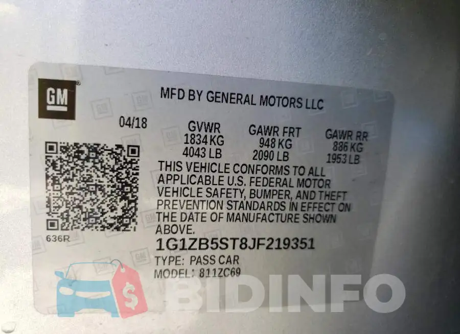1G1ZB5ST8JF219351 Photo# 10