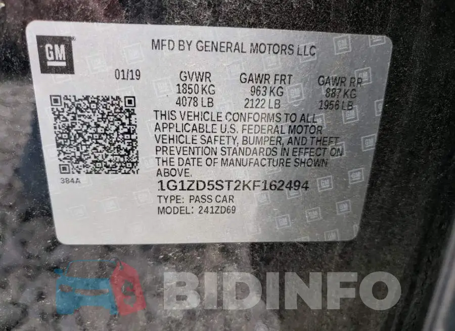 1G1ZD5ST2KF162494 Photo# 10