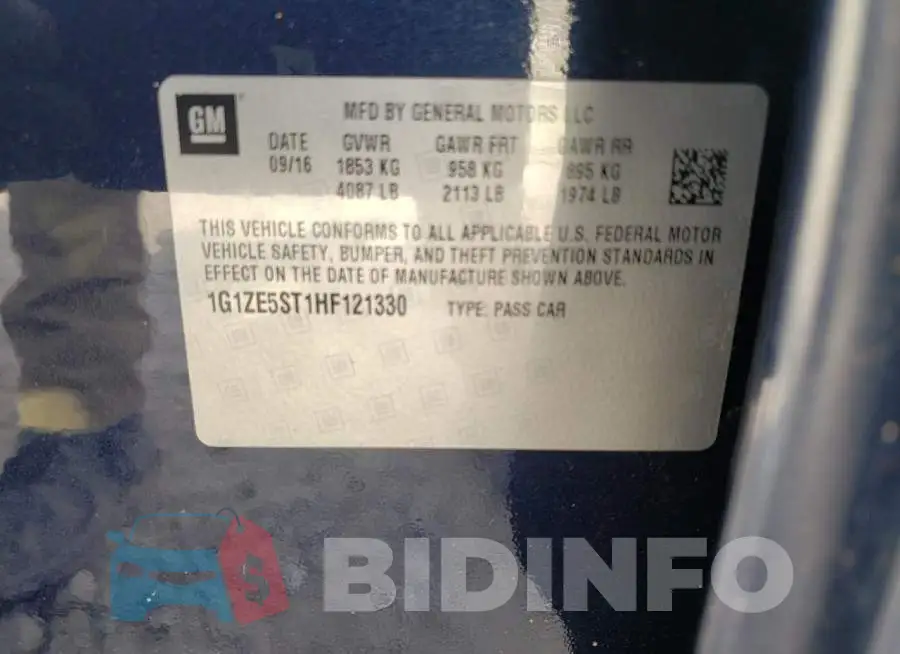1G1ZE5ST1HF121330 Photo# 10