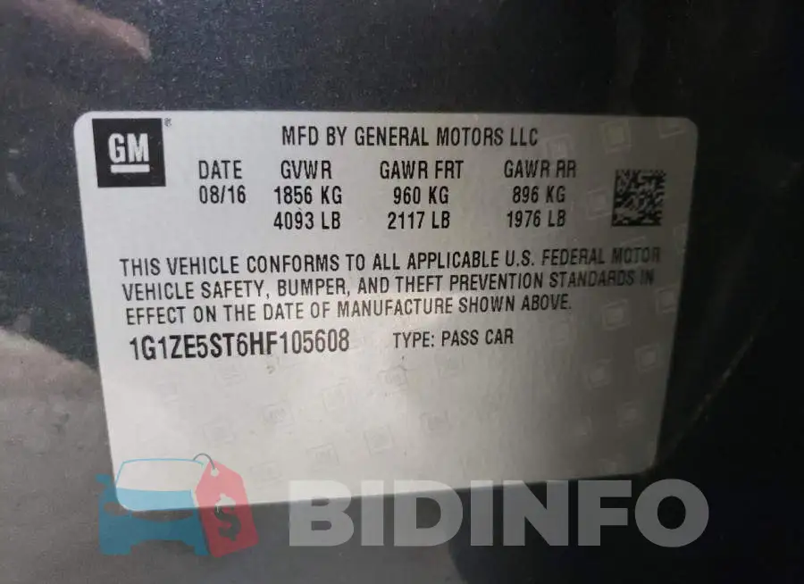 1G1ZE5ST6HF105608 Photo# 10