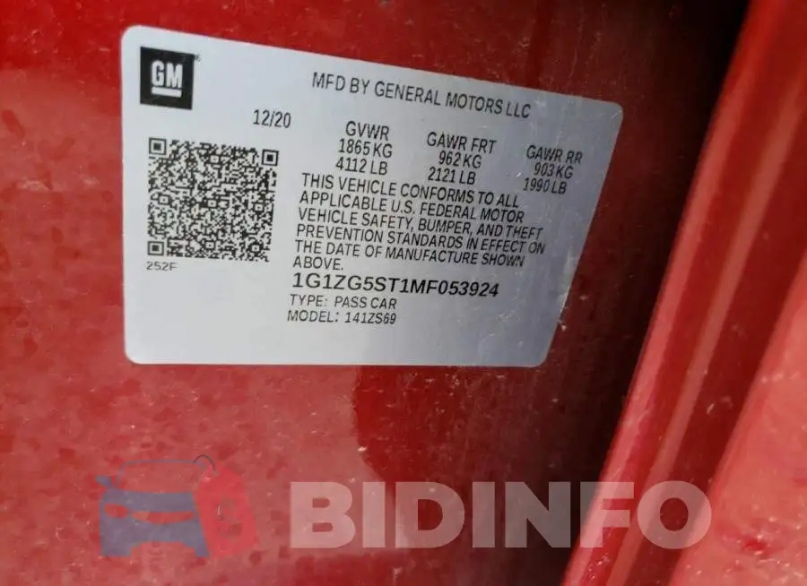 1G1ZG5ST1MF053924 Photo# 10