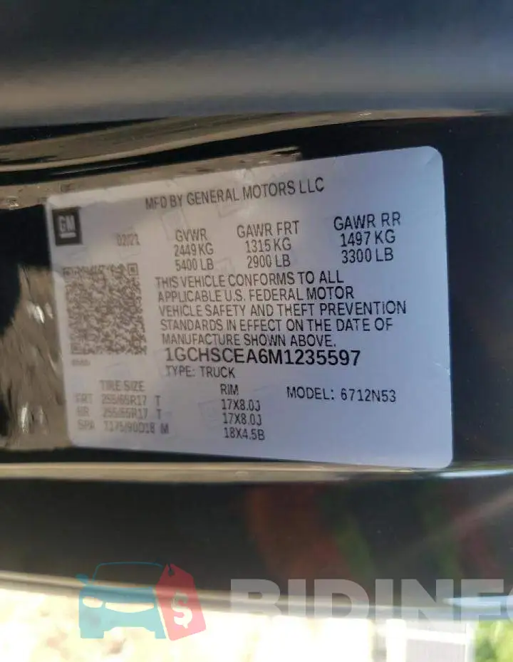 1GCHSCEA6M1235597 Photo# 10