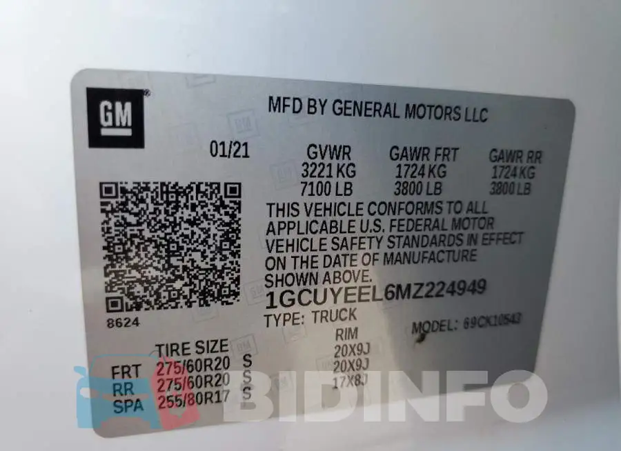 1GCUYEEL6MZ224949 Photo# 10 1GCUYEEL6MZ224949 Photo# 10