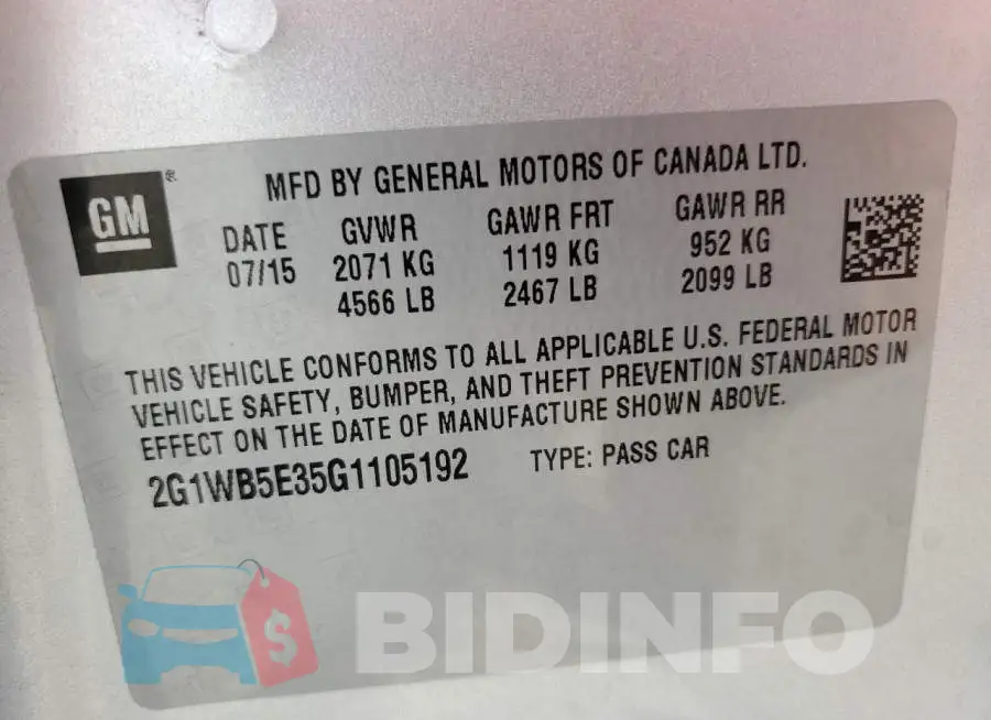 2G1WB5E35G1105192 Photo# 10
