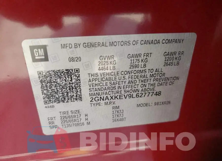 2GNAXKEV9L6277748 Photo# 10