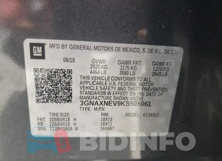 3GNAXNEV9KS505961 Photo# 10 3GNAXNEV9KS505961 Photo# 10