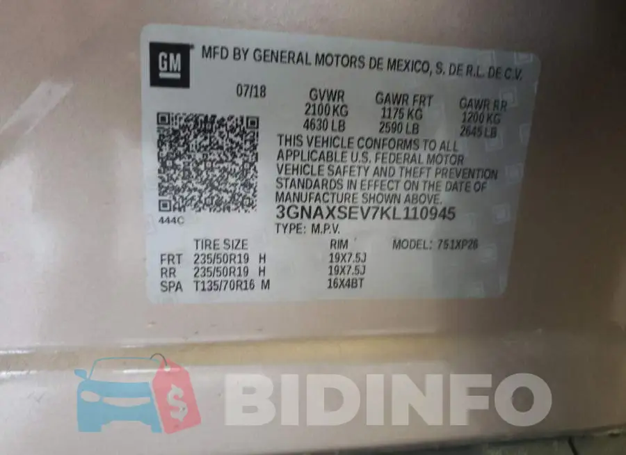 3GNAXSEV7KL110945 Photo# 10