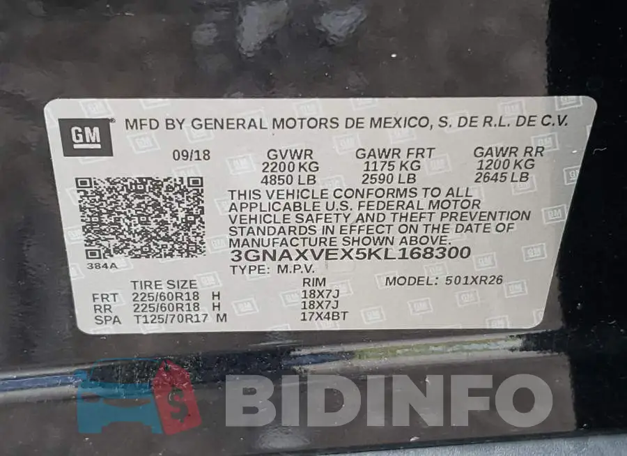 3GNAXVEX5KL168300 Photo# 10