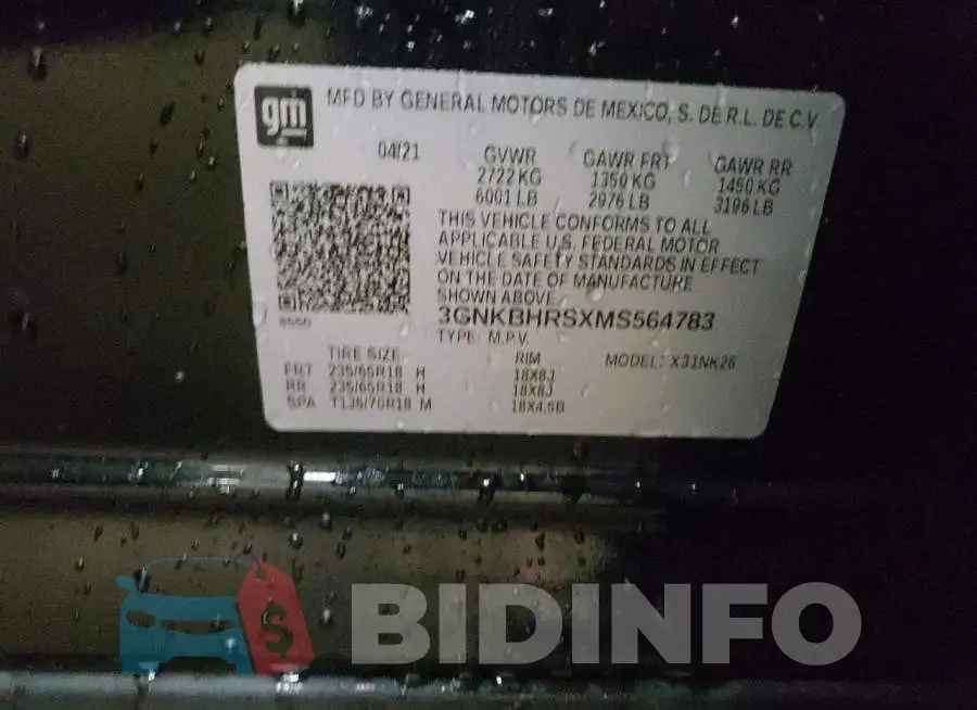 3GNKBHRSXMS564783 Photo# 10