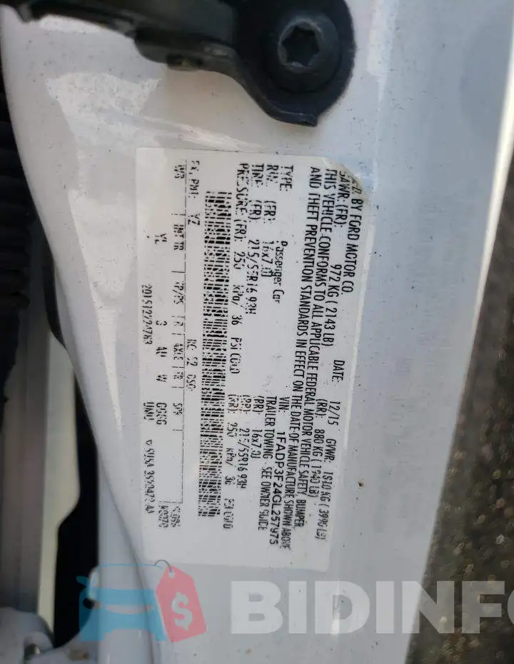 1FADP3F24GL257975 Photo# 10