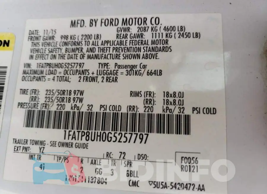 1FATP8UH0G5257797 Photo# 10