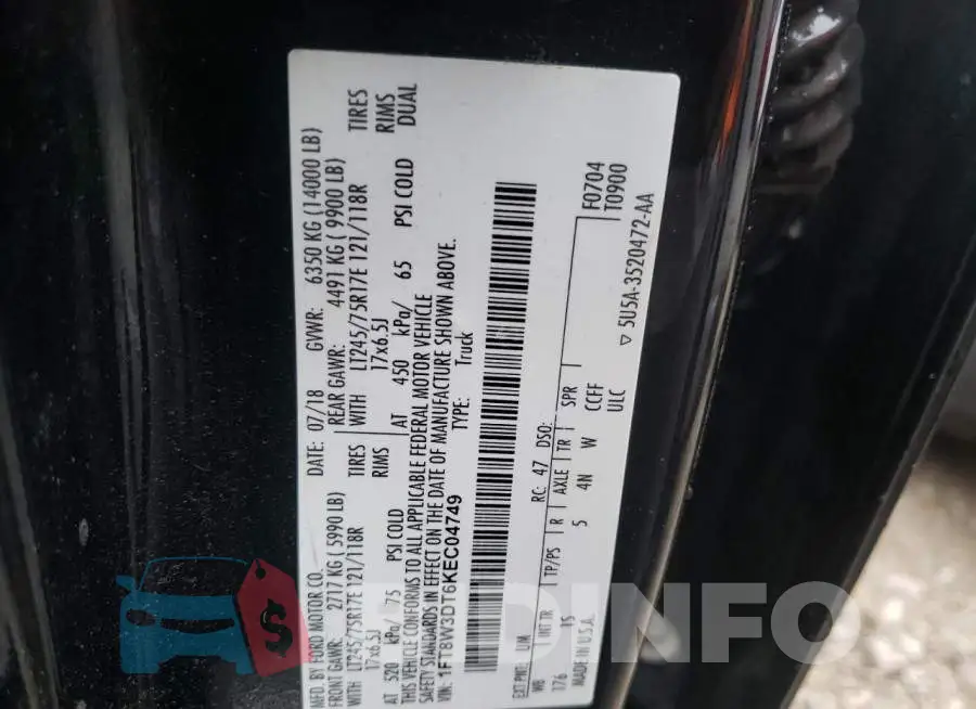 1FT8W3DT6KEC04749 Photo# 10