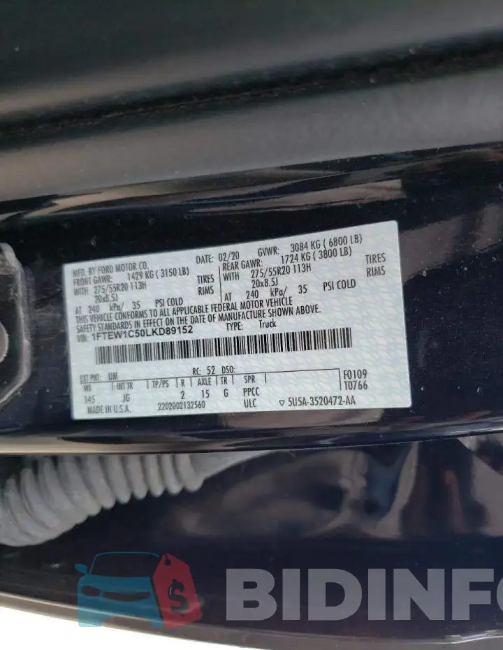 1FTEW1C50LKD89152 Photo# 10