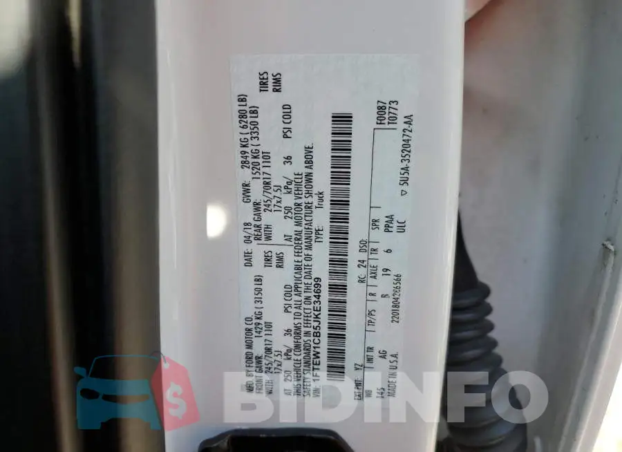 1FTEW1CB5JKE34699 Photo# 10