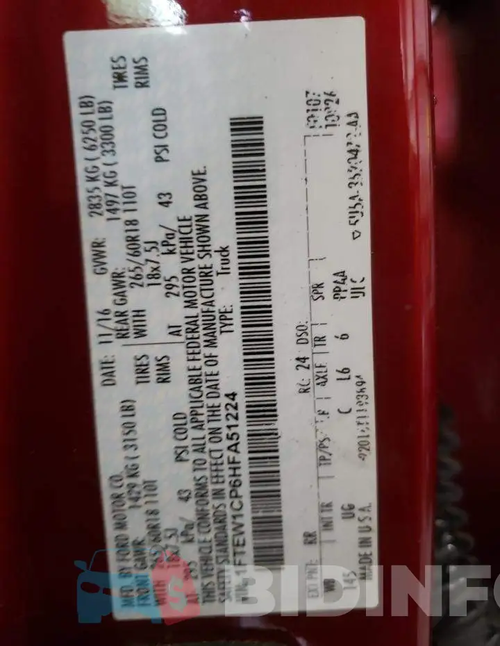 1FTEW1CP6HFA51224 Photo# 10