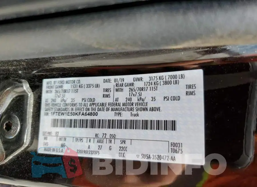 1FTEW1E50KFA64800 Photo# 10