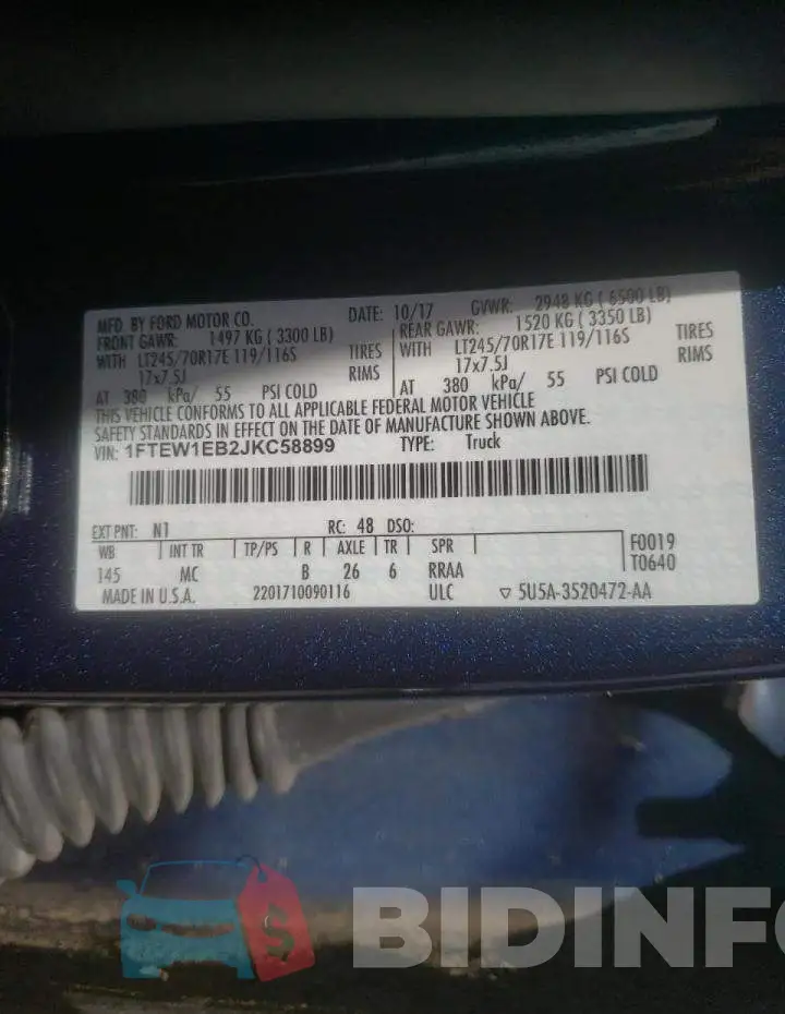 1FTEW1EB2JKC58899 Photo# 10
