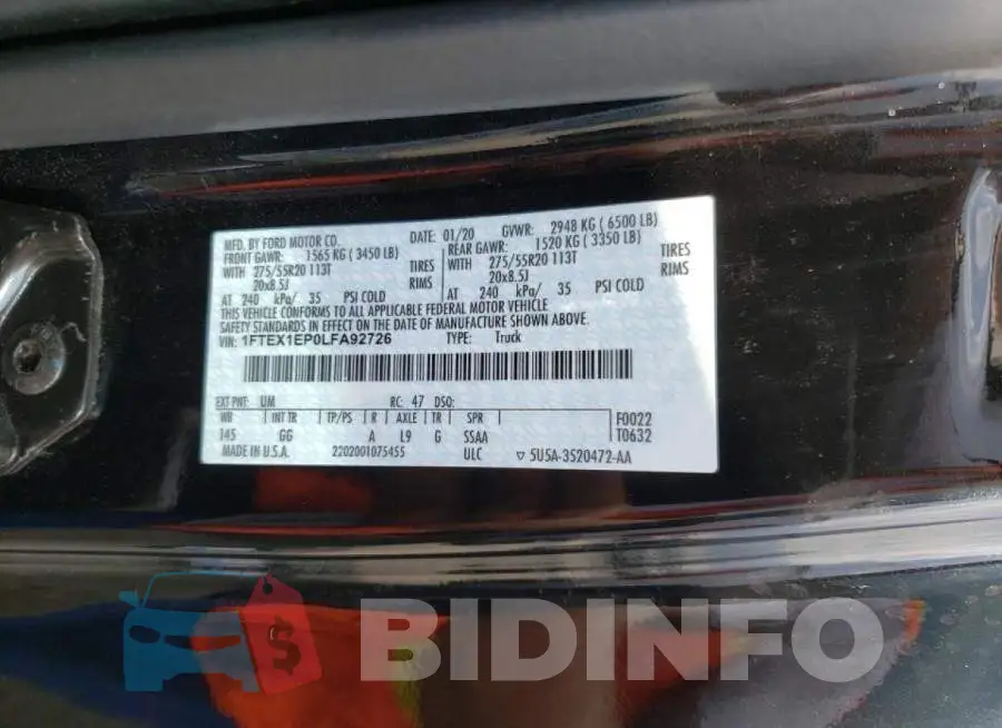 1FTEX1EP0LFA92726 Photo# 10